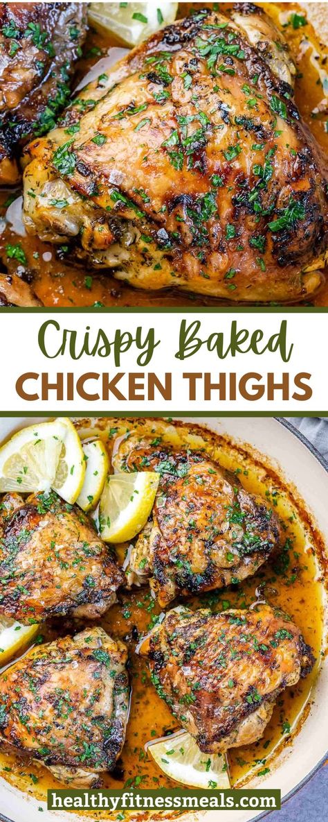 Baked Bone In Chicken, Oven Roasted Chicken Thighs, Bone In Chicken Recipes, Italian Baked Chicken, Crispy Baked Chicken Thighs, Oven Baked Chicken Thighs, Juicy Baked Chicken, Marinated Chicken Thighs, Chicken Thighs Recipe