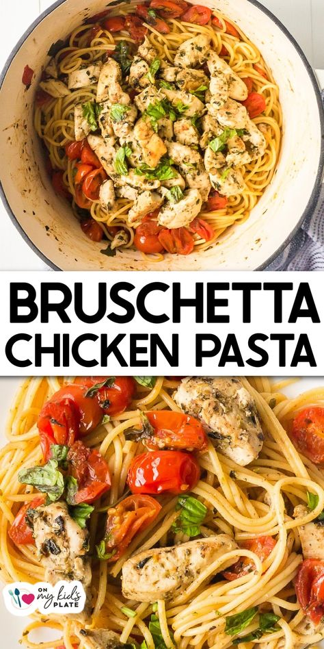 Bruschetta Chicken Pasta Chicken Bruschetta Pasta, Chicken Bruschetta, Balsamic Glaze Recipes, Bruschetta Pasta, Bruschetta Chicken Pasta, Easy Bruschetta, Bruschetta Toppings, Pasta Types, Sunday Dinners