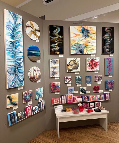 Fluid Acrylic Art by Michelle Jewett. Find a variety of beautiful and magical work at Michelle's current gallery display ~ original paintings to cards and coasters. Wonderful gifts. @michellejewettart #artworksgallerygrassvalley Mall Ideas, New Room Decor, Gallery Display, Grass Valley, Spring 2025, Art Shows, Fluid Acrylics, 2025 Vision, Acrylic Art