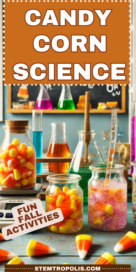 Looking for 🎉 fun experiments for kids this fall? Check out our candy corn science experiments, perfect for Halloween STEM activities! From dissolving candy corn to creating a 🎯 pumpkin candy catapult, these hands-on candy experiments are ideal for preschool, kindergarten, and first grade. Whether you're exploring candy corn STEM or Halloween science, these activities will engage kids with fall science fun. Try them in class or at home for exciting Halloween science experiments! 👻 🎃 Halloween Candy Experiments, Halloween Science Experiments For Kindergarten, Candy Corn Science Preschool, Fall Science Experiments For Kindergarten, Preschool Fall Experiments, Science Experiment 2nd Grade, Dissolving Pumpkin Candy Experiment, Halloween Station Ideas, Science Halloween Experiments