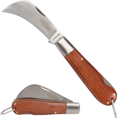 Truly Garden Folding Garden Knife. This Hawkbill Blade is Curved Making it Great for Hundreds of Uses. Not Just a Great Gift for a Gardener. - - Amazon.com Garden Knife, Harvesting Herbs, Cool Knives, Zip Ties, Changing Wall Color, Pruning Shears, Outdoor Life, Pocket Knife, Great Gifts