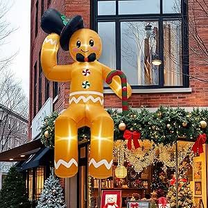 OurWarm 10 FT Christmas Inflatable Outdoor Decoration, Sitting Gingerbread Inflatable Christmas Blow up Yard Decorations with LED Lights, Gingerbread Christmas Outdoor Decoration for Yard Garden Lawn Blow Up Christmas Decorations, Outdoor Roof, Christmas Blow Up, Inflatable Christmas Decorations Outdoor, Candy Cane Gifts, Inflatable Decorations, Yard Decorations, Christmas Inflatables, Christmas Outdoor