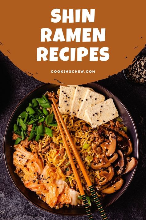 From simply spicy to gourmet and grandiose, this list of 25 best Shin Ramen recipes will satisfy your quick ramen cravings! Homemade Shin Ramen, Japanese Soup Recipes Ramen, Shin Black Ramen Recipe, Gourmet Ramen Noodles Recipes, Shin Ramen Recipes, Shin Ramen Hacks, Shin Ramyun Recipes, Tantanmen Ramen Recipe, Buldak Ramen Recipe