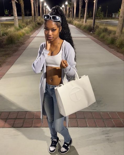 telfar White Telfar Bag Outfit, Telfar Shopping Bag, Fly Girls, Fly Girl, Medium Bags, Cloth Bags, My Style, Quick Saves, Clothes