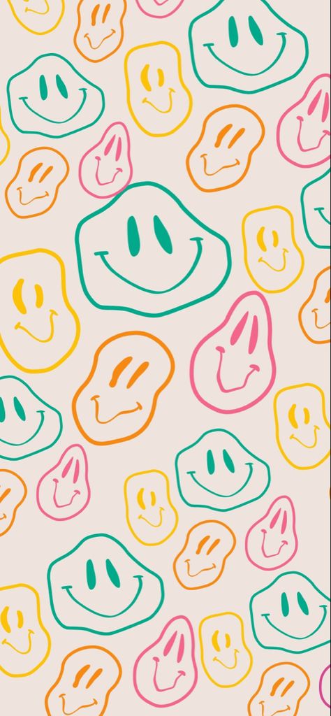 Droopy Smiley Face Wallpaper, Drippy Smiley Face Wallpaper, Smiley Faces Wallpaper, Groovy Wallpaper, Classroom Slides, Preppy Collage, Weird Smile, Smiley Face Wallpaper, Aesthetic Paper