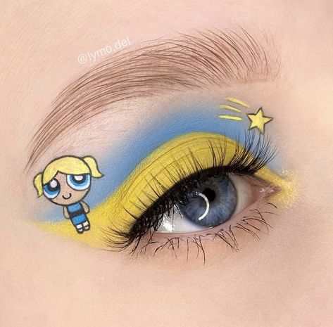 Power Puff Girls Makeup, Cartoon Makeup Looks, Powerpuff Girls Makeup, Disney Eye Makeup, Makeup Themes, Anime Makeup, Halloween Eye Makeup, Cute Halloween Makeup, Cute Eye Makeup