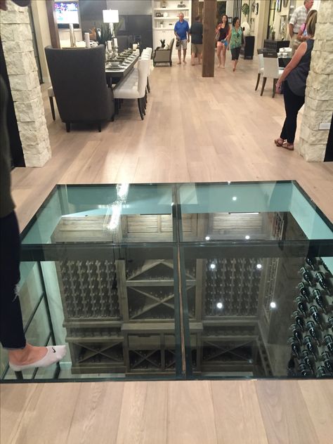 Glass Floor Wine Cellar, Brewery Interior, Glass Rooms, Skylight Glass, Cellar Ideas, Rock Floor, Wine Cellar Basement, Glass Wine Cellar, Luxury Things