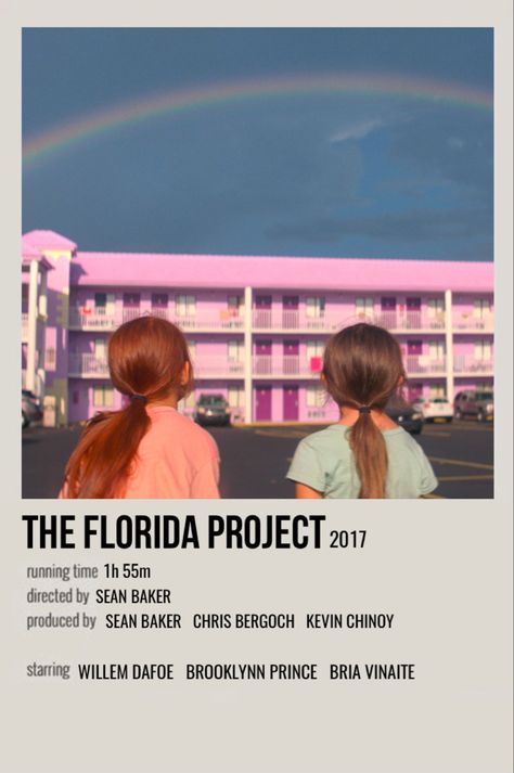 minimal polaroid movie poster for the florida project The Florida Project Pfp, Project X Movie Poster, Movie Posters Polaroid, The Florida Project Aesthetic, Florida Project Aesthetic, The Florida Project Poster, The Florida Project Movie, Florida Project Movie, Movie Polaroid Posters