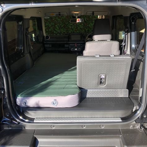 Jimny Camping Setup, Jimny Interior Ideas, Suzuki Jimny Camping, Jimny Camping, Suzuki Jimny Interior, Jimny Camper, Car Camping Setup, Suzuki Jimny Off Road, Jimny Car