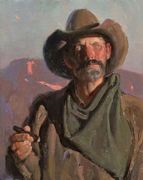 Eric Bowman, Cowboy Artists, Western Paintings, California Art, Oil Painting Portrait, Classic Paintings, Night Painting, Sketch Painting, Anatomy Art