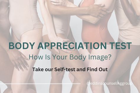 Body appreciation involves showing unconditional acceptance and respect for your body. Maintaining a positive body image is crucial for overall mental health. 

People who appreciate their bodies tend to experience higher self-esteem, optimism, proactive coping, positive emotions, life satisfaction, and self-compassion. Take this quiz to discover where your body image stands. I Feel Fat, Body Appreciation, Emotionally Focused Therapy, Internal Family Systems, Image Positive, Emdr Therapy, Dialectical Behavior Therapy, Cognitive Behavior, Life Satisfaction