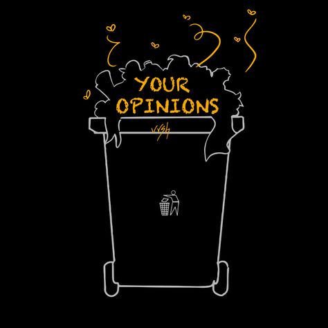 Black background. Trash can filled with garbage. A few flies buzzing around the stinking trash. Trash Quotes, Your Opinion Is Trash, Sketches Easy, Your Opinion, Doodles, Health, Quotes, Quick Saves