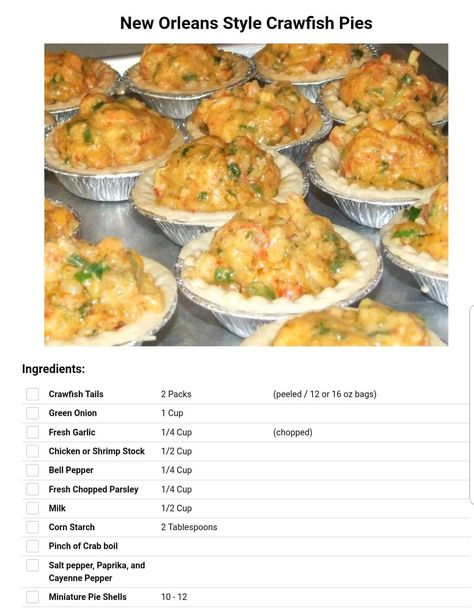 Crawfish Patties, Crawfish Pie Recipe, Crawfish Pies, Cajun Meals, Crawfish Dishes, Crawfish Pie, Crawfish Recipes, Louisiana Food, Louisiana Crawfish