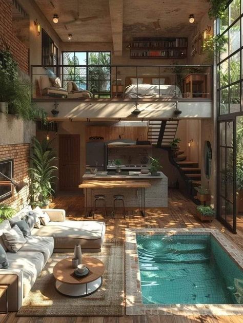 Loft Homes, Loft House Design, Tiny House Loft, Tiny House Inspiration, Casa Vintage, Loft House, Loft Living, Tiny House Interior, Loft Design