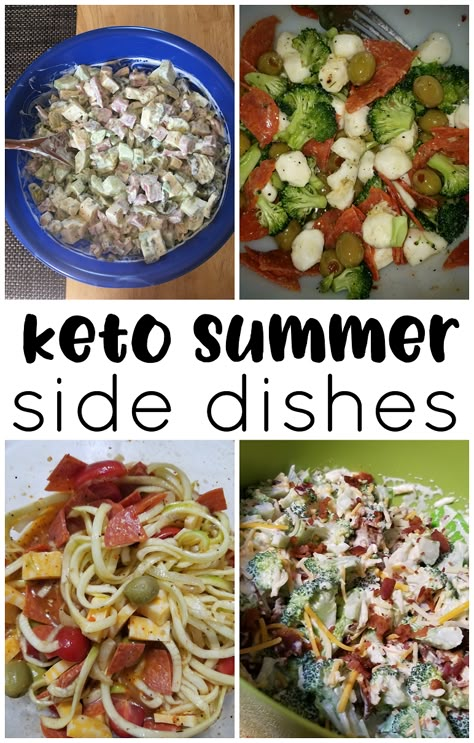 Keto diet summer side dishes. Ketogenic low carb diet recipes to bring to a bbq or party! Cold pasta salads, broccoli salads, zoodles, etc! Salads Broccoli, Cold Pasta Salads, Bring To A Bbq, Broccoli Salads, Carb Sides, Keto Broccoli, Crafty Morning, Keto Lasagna, Resep Salad