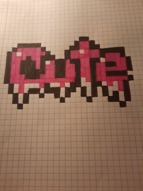 Pixel Art Writing, Square Drawing Pattern, People Pixel Art, Pixel Art Instagram, Pixel Art On Paper, Square Paper Drawing, Pixel Art Cute Kawaii, Cute Pixel Art Kawaii, Cute Pixel Art Easy