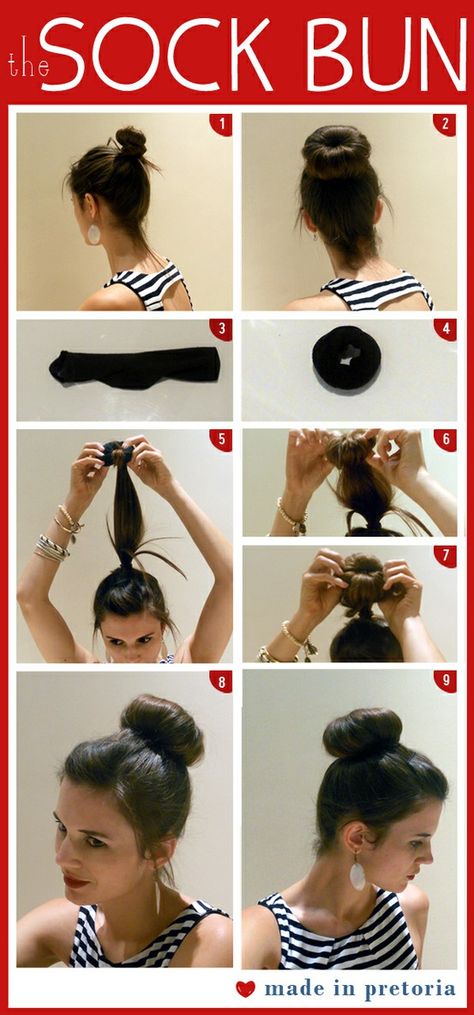 I love this technique. I used it all throughout the summer when I found out about it. I actually tried to take some pics, but they didn’t really turn out. So here are some pics and videos to show you how to do it. It is so easy and looks so polished and nice. This … Sanggul Cepol, Tutorial Chignon, Sock Bun Curls, Curl Tutorial, Sock Bun, Big Bun Hair, Bun Tutorial, Hair Envy, Hair Stuff