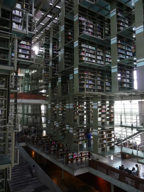 The Hanging Library of Mexico City | Blogs | Archinect Hanging Library, Contemporary Buildings, Library Plan, Floating Bookshelves, Butterflies In My Stomach, Contemporary Building, Reading Area, National Library, City Architecture