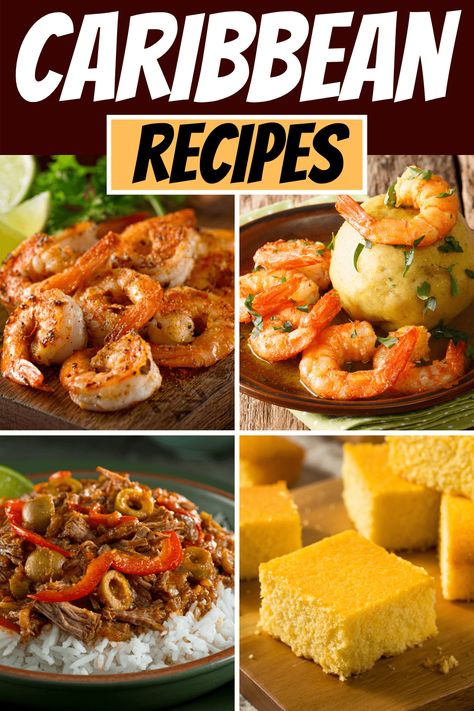 These Caribbean recipes bring the flavors of the tropics right into your home! From entrees to sides to cocktails, these easy dishes are the next best thing to a vacation! Carribean Food, Food To Try, Jamaican Dishes, Around The World Food, Caribbean Cuisine, Island Food, Awesome Food, Jamaican Recipes, Caribbean Recipes