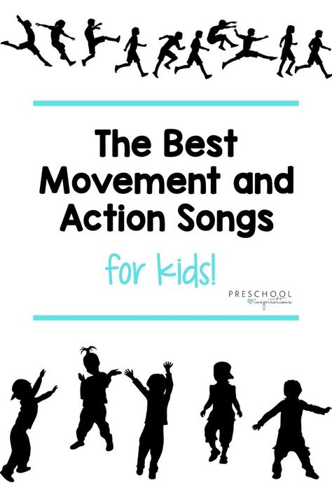 The Best Movement and Action Songs for Children - Preschool Inspirations Action Songs For Kids, Action Songs For Children, Appreciation Activities, Good Dance Songs, Preschool Gross Motor, Kids Songs With Actions, Songs Preschool, Transition Songs, Movement Songs