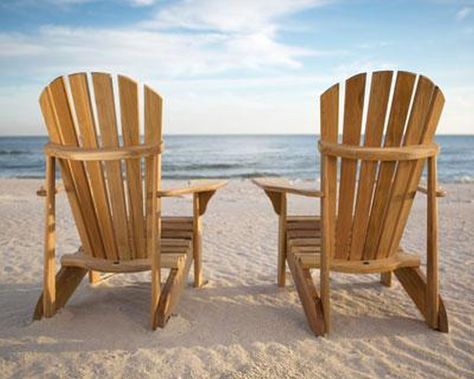 Adirondack Beach Chairs Comfortable Outdoor Chairs, Teak Adirondack Chairs, Luxury Romance, Summer Chairs, Nautical Furniture, Muskoka Chair, Adirondack Chair Plans, Beachfront Decor, Bear Chair