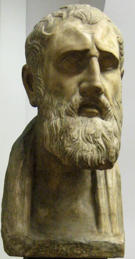 This is a statue bust of Zeno. Cast in Pushkin museum from original in Naples.Zeno of Citium (c. 336 – 265 BCE) was the founder of the Stoic School of philosophy in Athens which taught that the Logos (Universal Reason) was the greatest good in life and living in accordance with reason was the purpose of human life. If one lived according to the instinct of impulse and passion, one was no more than an animal; if one lived in accordance with universal reason, one was truly a human being living Zeno Of Citium, Ancient Greece History, School Of Philosophy, History Of Philosophy, Greek Philosophy, Hellenistic Period, Roman Era, The Stoics, Carthage