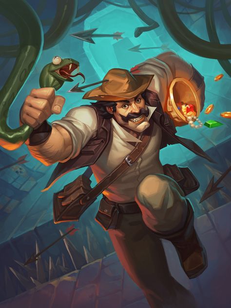 ArtStation - Art for Hearthstone "Reno Jackson" Hearthstone Artwork, Blizzard Hearthstone, Cartoon Games, Card Illustration, Dnd Characters, Character Portraits, Anime Chibi, Card Art, Game Design