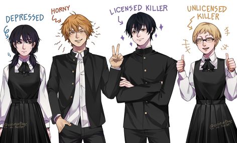 Friend Group, Angel And Devil, Man Images, Chainsaw Man, Chainsaw, Anime Fanart, Anime Images, Anime Memes, Cute Drawings