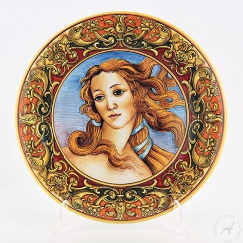 Customer search Display Plates, Italian Home Decor, Birth Of Venus, Old Plates, Sandro Botticelli, Uffizi Gallery, Majolica Pottery, Italian Decor, Soyut Sanat Tabloları