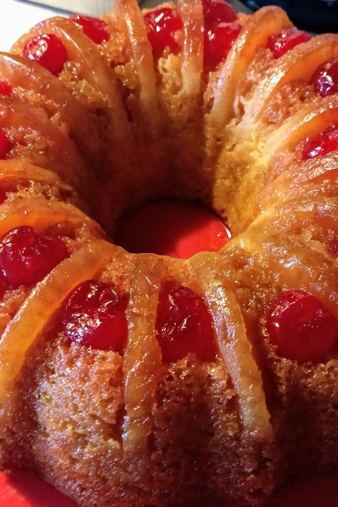 Pineapple Upside Down Bundt Cake Best Pineapple Upside Down Bundt Cake Recipe, Pineapple Upside Down Bundt Cake Easy, Pineapple Upside Down Cake Recipe Duncan, Pineapple Bundt Cake, Pineapple Upside Down Bundt Cake, Pineapple Upside Down Bundt, Upside Down Bundt Cake, Upside Down Pineapple Cake, Pineapple Upside Cake