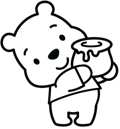 Cute Baby Pooh Bear Coloring Page Zoo Animal Coloring Pages, Baby Zoo Animals, Animal Line Drawings, Disney Cuties, Easy Animal Drawings, Bear Coloring Pages, Batman Wallpaper, Disney Colors, Unicorn Coloring Pages