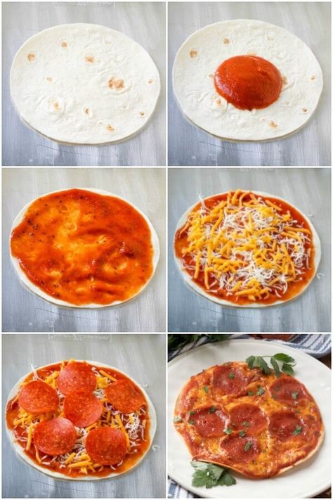 Pizza On Low Carb Tortilla, How To Make Pizza With Tortillas, Pizza Using Tortilla Wraps, Pizza Dough Recipe Bread Machine, Tortilla Pizza Recipes, Pizza Dough Ideas, Dough Recipe Easy, Pizza Dough Easy, Dnd Food