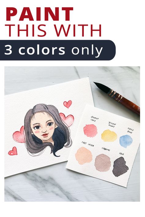 Skin Tone Colors, Sketch Faces, Watercolor Portrait Tutorial, Painting Faces, Portrait Tutorial, Simple Portrait, Happy Painting, Paint Watercolor, Pen Drawings