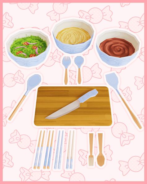 Kitchenware Retexture (*UPDATE*) | Patreon Sims 4 Chopsticks, Sims 4 Pan Override, Sims 4 Frying Pan Override, Sims 4 Miko, Sims 4 Main Menu Override, Sims 4 Food Mod, Sims 4 Mods Folder, Sims Cc Download, Sims 4 Overrides