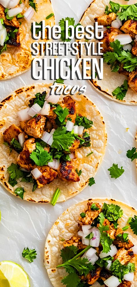 Stovetop Chicken Street-Style Tacos – Chasety Street Taco Chicken Recipe, Tacos Recipes Chicken, Mexican Street Tacos Chicken, Street Tacos Recipe Chicken, Mexican Hot Sauce Recipe, Street Tacos Chicken, Mexican Street Tacos, Mexican Chicken Tacos, Street Tacos Recipe