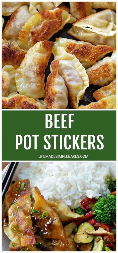 Beef Pot Stickers Recipe, Asian Beef Dumplings, Pot Sticker Filling Recipe, Beef Dumplings Recipe Chinese, Easy Beef Dumplings Recipe, Beef Potstickers Recipe, How To Make Potstickers, Around The World Dinner Ideas, Beef Gyoza Recipe