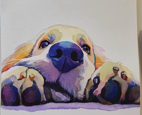 Watercolour And Pencil, Dog Portraits Painting, Dog Portraits Art, Relaxing Weekend, 강아지 그림, Art Animals, Watercolor Art Lessons, Watercolor Dog, Dog Drawing