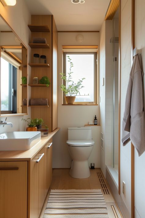 Use these tips to get the perfect blend of Japanese and Scandinavian design with these Japandi bathrooms. Lighting Small Bathroom, Muji Bathroom, Bathroom Ideas Japandi, Bathroom Board And Batten, Japandi Bathroom Ideas, Japanese Bathroom Design, Japandi Bathroom, Japanese Bathroom, Japanese Apartment