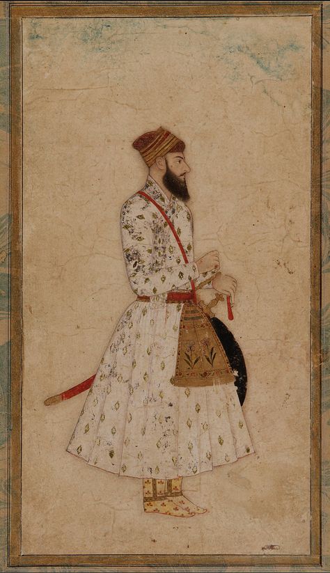 Portrait of a nawab-  Mughal dynasty, 17th-18th century Mughal Miniature Paintings, معرض فني, Mughal Architecture, Mughal Art, Mughal Paintings, Persian Miniature, Mughal Empire, Arabic Pattern, History Of India