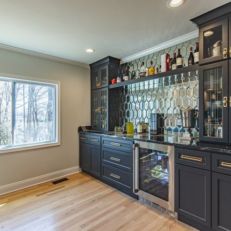 75 Dry bar Ideas You'll Love - June, 2024 | Houzz Butler Bar Ideas, Dry Bar Design, Family Room Bar Ideas Modern, Nook Bar Ideas, Wet Bar In Dining Room, L Shaped Dry Bar, Built In Bar Ideas, Wet Bar With Tall Wine Fridge, Dry Bar With Wine Fridge