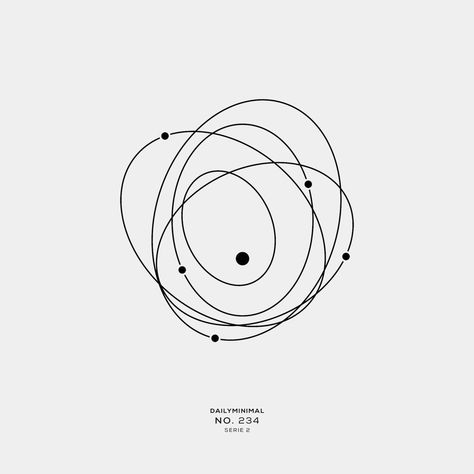 Daily Minimal, Solar System Tattoo, Lines And Dots, Tattoos Mandala, Planet Tattoos, Logo Minimal, Tattoos Geometric, Space Tattoo, 카드 디자인