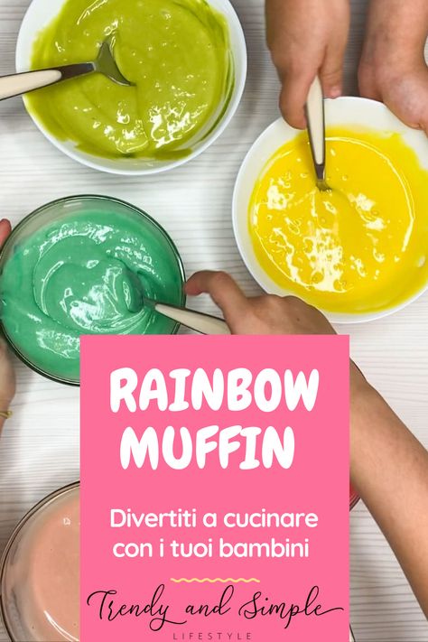 Muffin arcobaleno all'acqua Colors Party, Simpler Lifestyle, Cupcake, Muffins, Dessert, Color