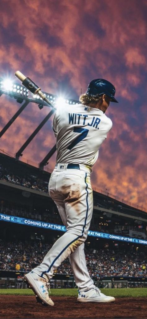 College Baseball Wallpaper, Mlb Aesthetic Wallpaper, Baseball Players Wallpaper, Drippy Baseball Players, Kc Royals Wallpaper, Bobby Witt Jr Royals, Aesthetic Baseball Wallpaper, Bobby Witt Jr Wallpaper, Mlb Players Wallpaper