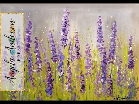 Easy Lavender Painting with Cotton Swabs | Acrylic Tutorial Step by Step for Beginners - YouTube Paint Daisies, Lavender Paint, Acrylic Tutorials, Acrylic Painting Lessons, Acrylic Painting For Beginners, Acrylic Painting Techniques, Acrylic Painting Tutorials, Simple Acrylic Paintings, Gerbera Daisy