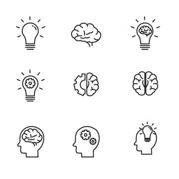 Lightbulb Illustration, Happy Brain, Kids Branding Design, Brain Vector, Robot Logo, Contest Poster, Brain Icon, Brain Logo, Creative Cv