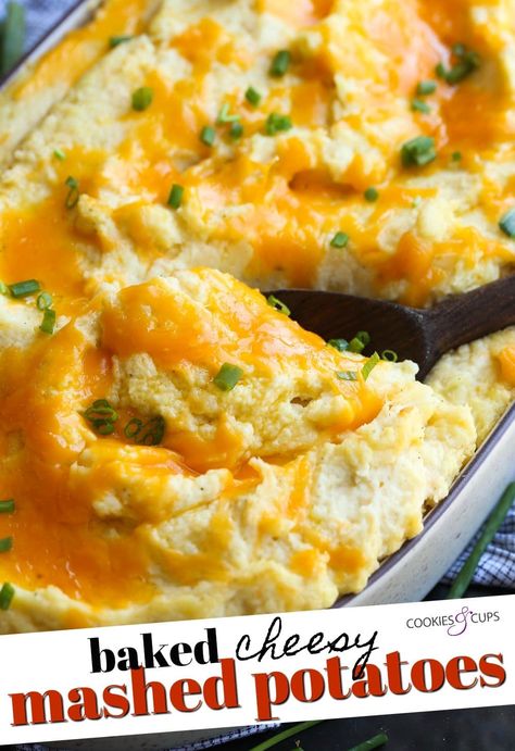 Cheesy Mashed Potatoes Recipe Easy, Cheesy Baked Mashed Potatoes, Best Mashed Potatoes Ever, Potato Cookies, Baked Mashed Potatoes, Mashed Potato Casserole, Best Mashed Potatoes, Mashed Potatoes Recipe, Cheesy Mashed Potatoes