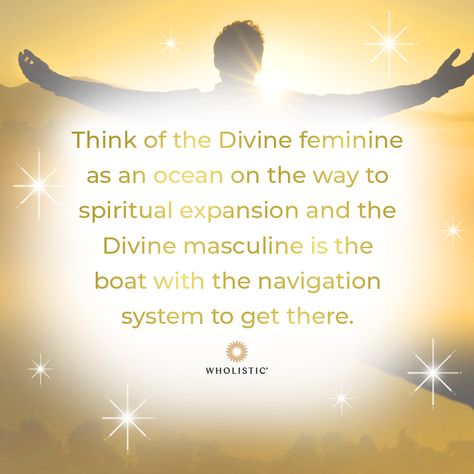 Think of the Divine feminine as an ocean on the way to spiritual expansion and the Divine masculine is the boat with the navigation system to get there. Each component needs the other to reach a destination. The rise of the Divine feminine tide washes away one phase of being and the Divine masculine vessel delivers us to the dawn of a more enlightened and aware stage of human evolution. In today's podcast episode, we will explore our divine masculine. Divine Masculine And Divine Feminine, Feminine Devine, Divine Masculine And Feminine Relationships, Divine Masculine Affirmations, Divine Masculine Energy, Divine Feminine Devine Masculine, Feminine Embodiment, Masculine Tattoos, Outfit 2020