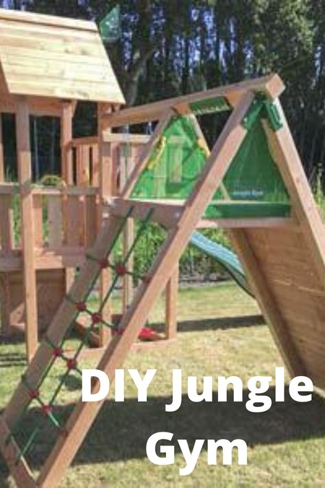 Homemade Jungle Gym, Outside Jungle Gym, Diy Jungle Gym Backyards, Diy Jungle Gym, Backyard Gym Diy, Jungle Gym Diy, Jungle Gym Outdoor, Backyard Makeover Ideas, Diy Backyard Makeover