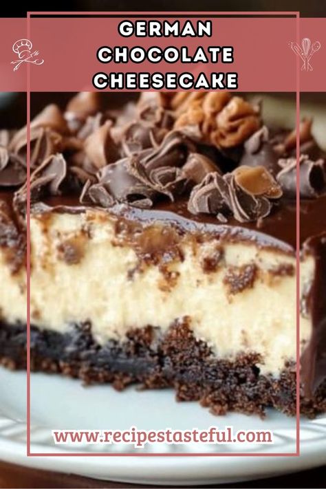 This ultra-rich, ultra-creamy, perfectly decadent German Chocolate Cheesecake is the ultimate sweet indulgence! With layers of smooth chocolate cheesecake, a buttery Oreo crust, and a dreamy coconut-pecan topping, it's a coconut pecan lover’s dream dessert. German Chocolate Cheesecake, Chocolate Cheesecake Recipe, Dream Dessert, Rich Cheesecake, Chocolate Cheesecake Recipes, Coconut Pecan, Oreo Crust, Cream Cheese Eggs, Chocolate Nuts