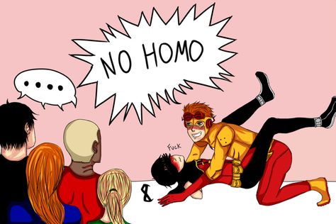 Young Justice League, Wally West, Kid Flash, Batman Funny, Arte Dc Comics, Fandom Memes, Dc Comics Artwork, Batman Family, Teen Titans Go